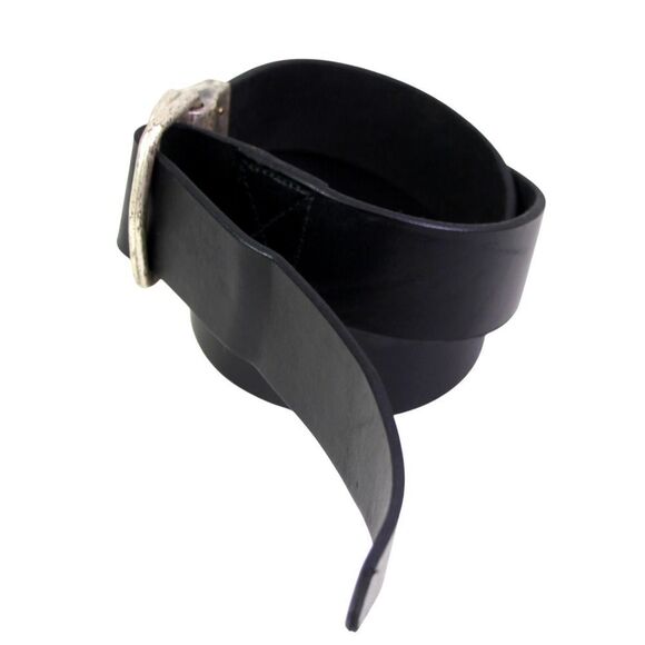 AL & Co BLACK REAL LEATHER 1 3/8"Wd DRESS CASUAL CLASSIC WOMEN'S BELT Sz 30 (R7 - Picture 2 of 12